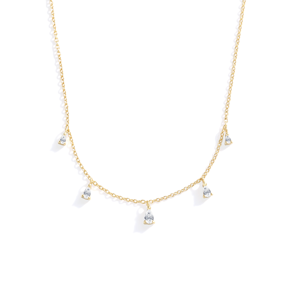 Pear Shape Station Necklace in 18k Gold Over Sterling Silver by Seeyoura