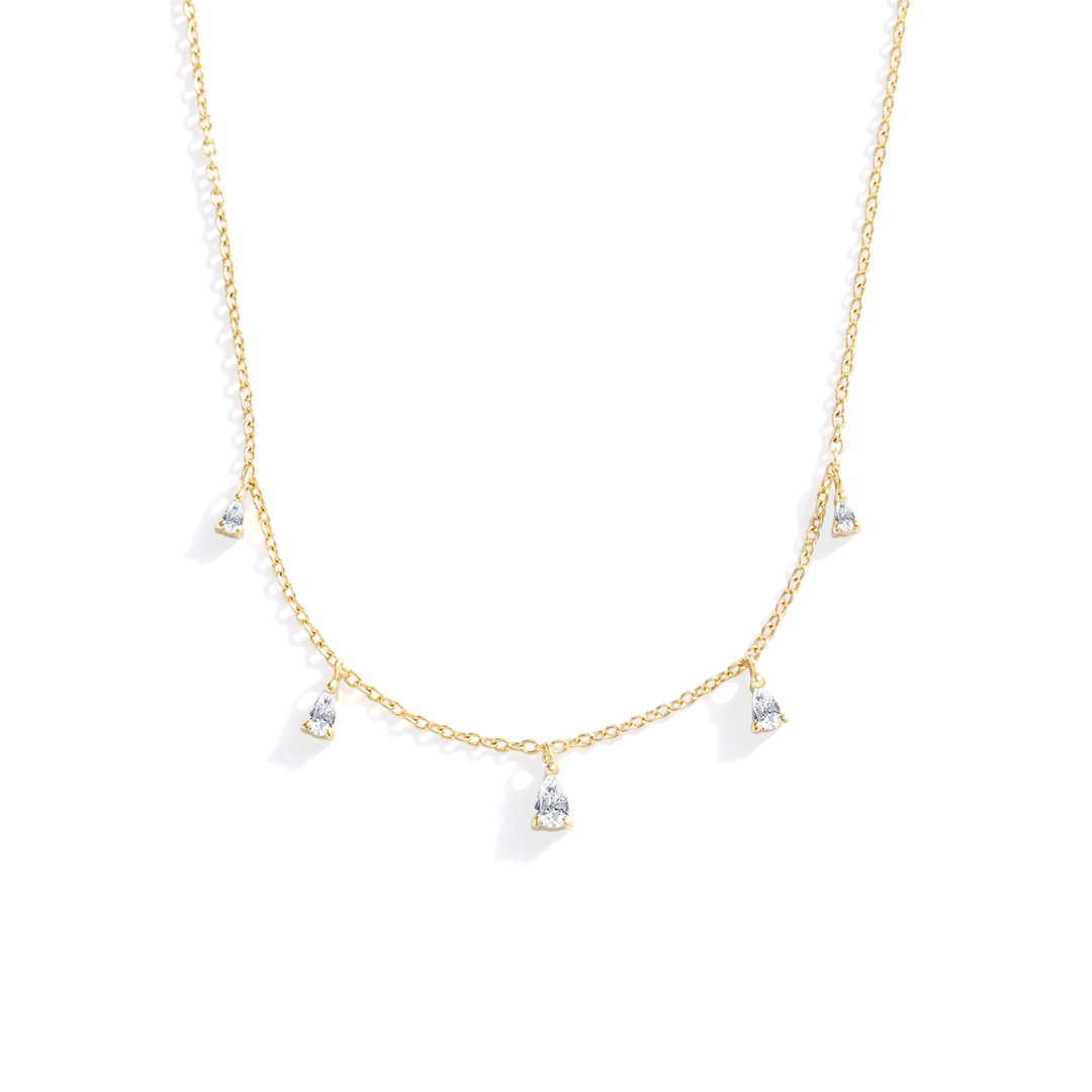 Pear Shape Station Necklace in 18k Gold Over Sterling Silver by Seeyoura