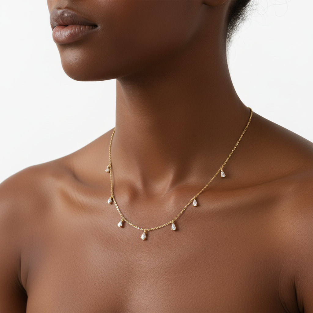 Pear Shape Station Necklace by Seeyoura
