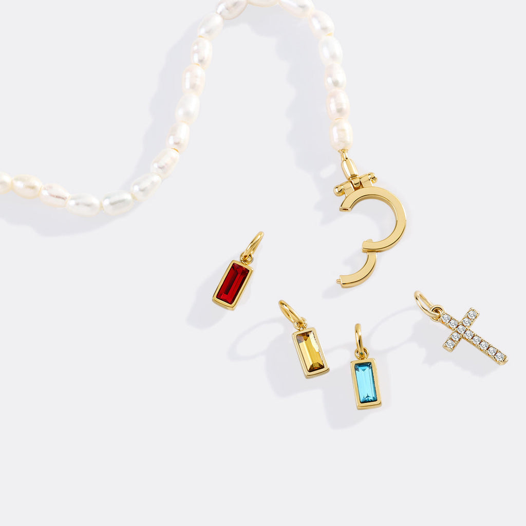 Pearl Cross Charm Bracelet by Seeyoura