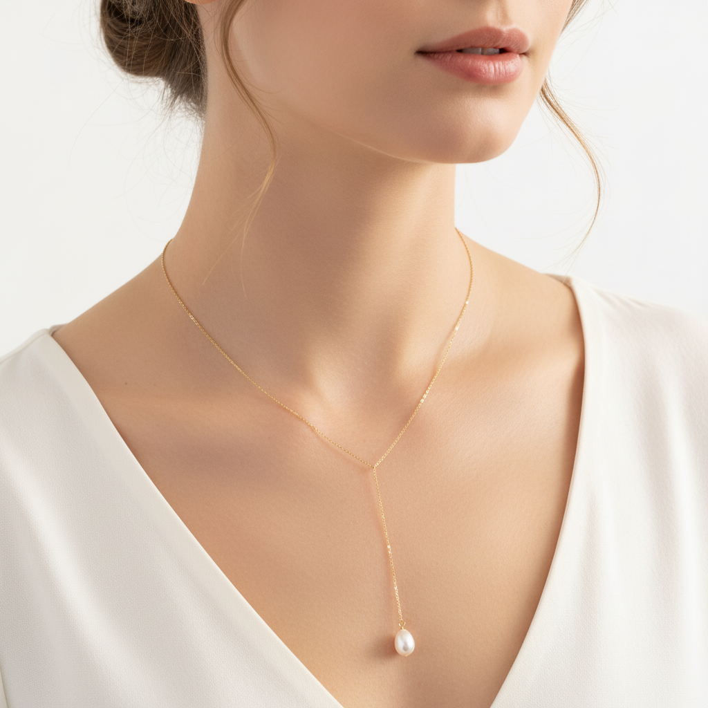 Pearl Lariat Necklace by Seeyoura