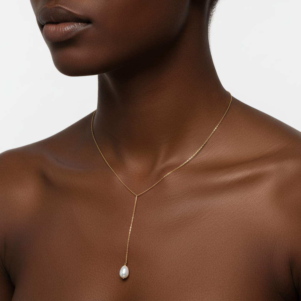 Pearl Lariat Necklace by Seeyoura