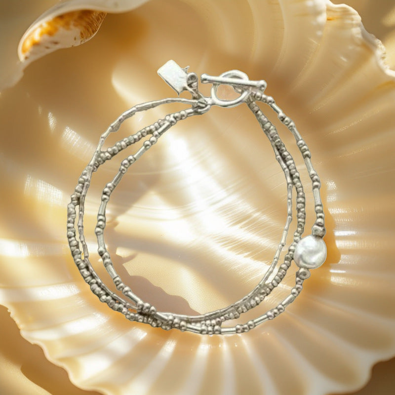 Pearl Triple Strand Bracelet for Women by Seeyoura