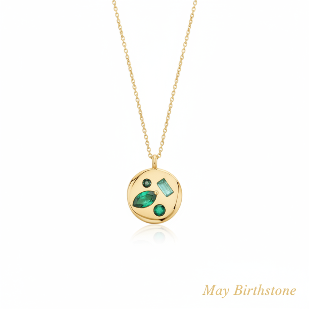 Birthday Pendant Necklace in emerald-may by Seeyoura