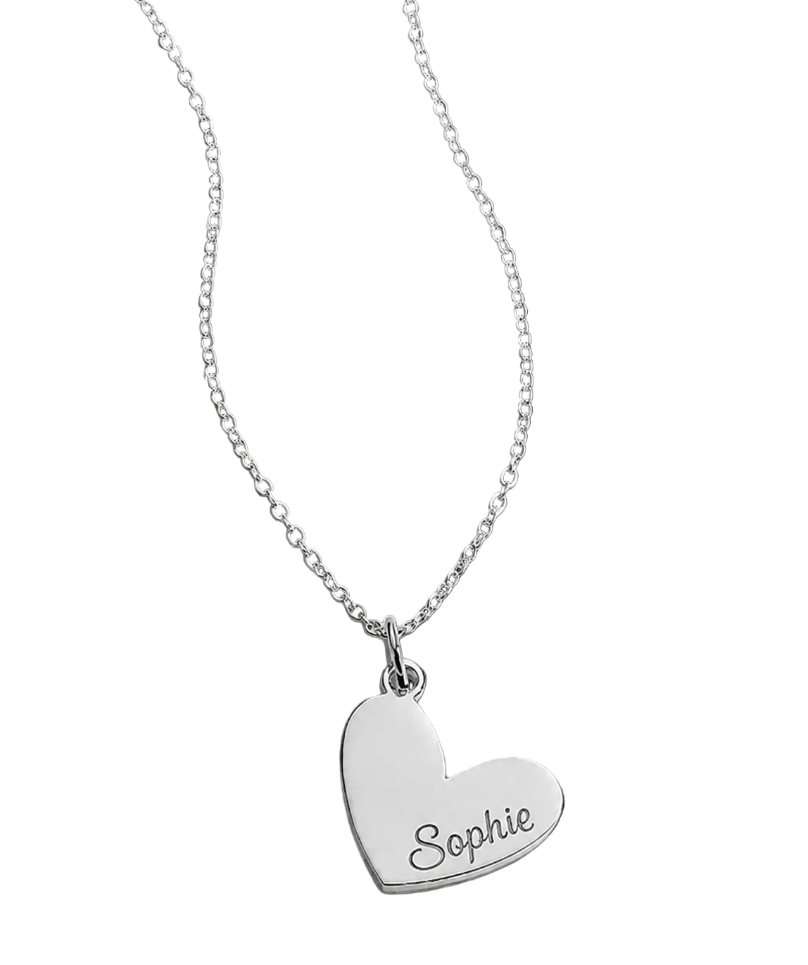 Personalised Heart Name Necklace in 925 Sterling Silver by Seeyoura