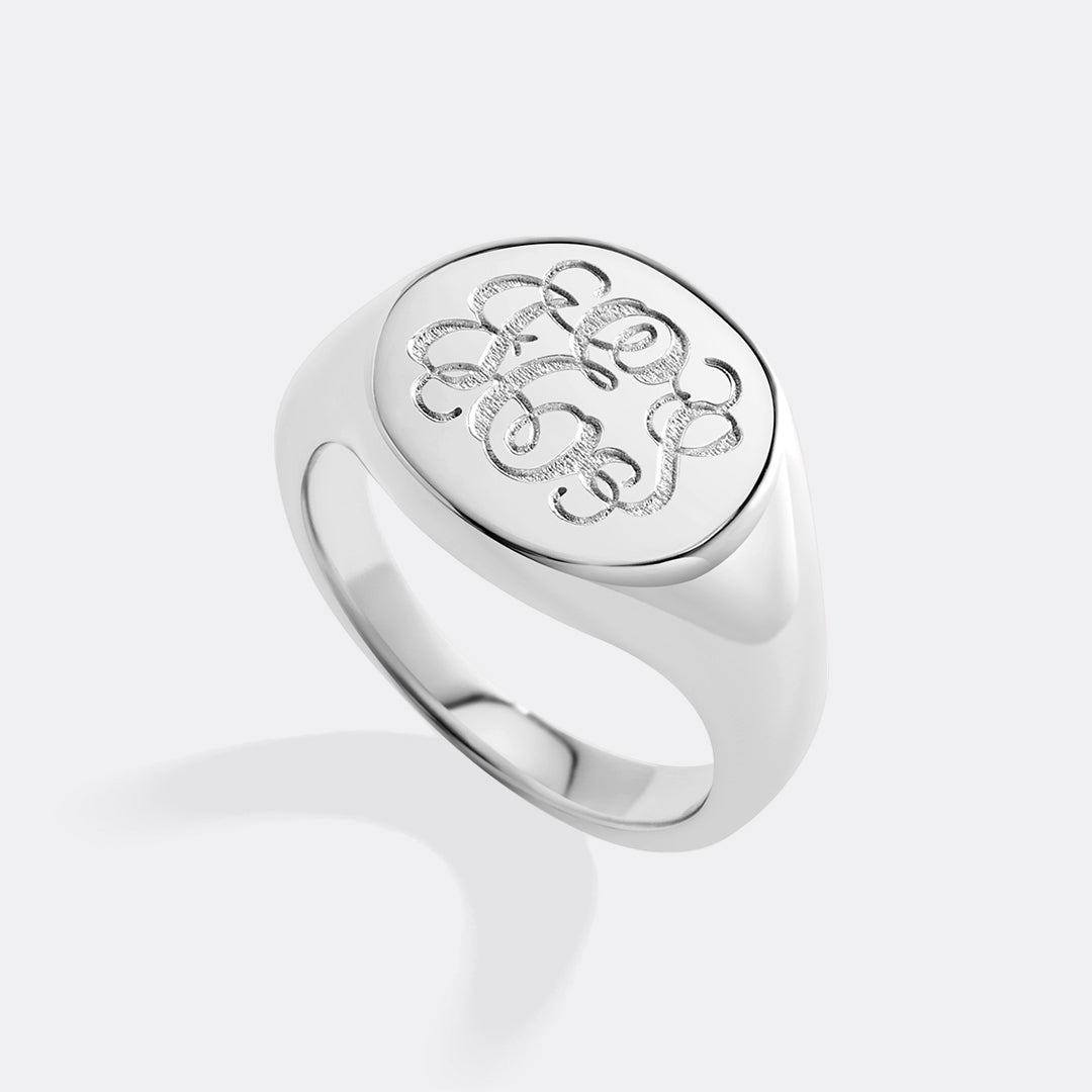 Monogram Signet Ring in silver by Seeyoura