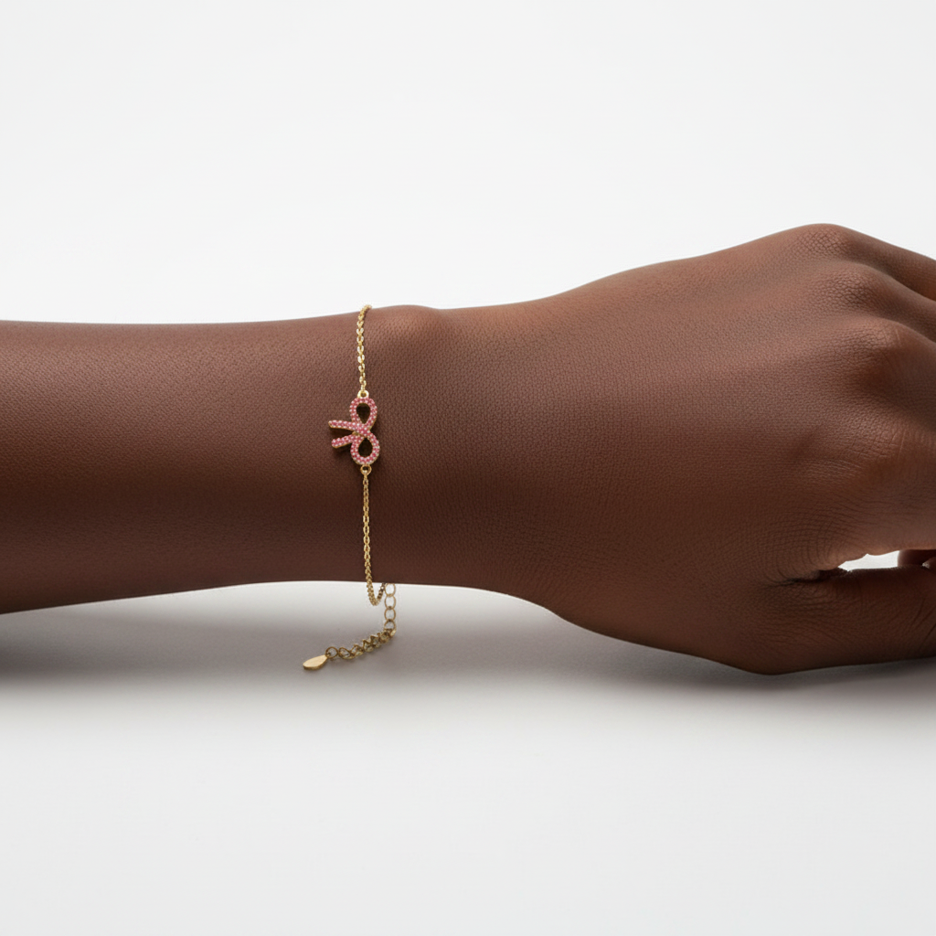 Pink Pavé Bow Bracelet by Seeyoura