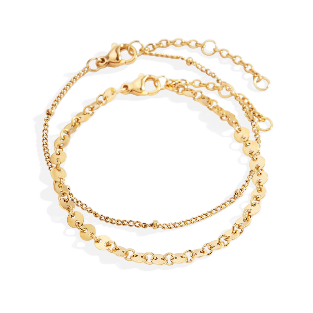 Poppy Stacking Bracelet Set in gold by Seeyoura