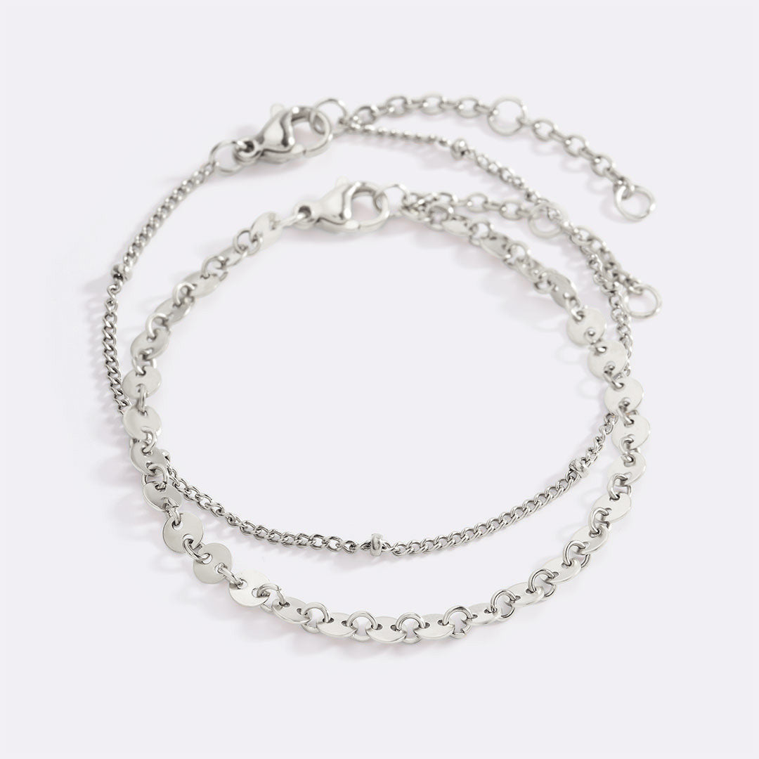 Poppy Stacking Bracelet Set in silver by Seeyoura