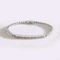 Powerful, Beautiful, Brilliant, and Brave Beaded Inspire Bracelet in silver-plate-with-silver-beads by Seeyoura