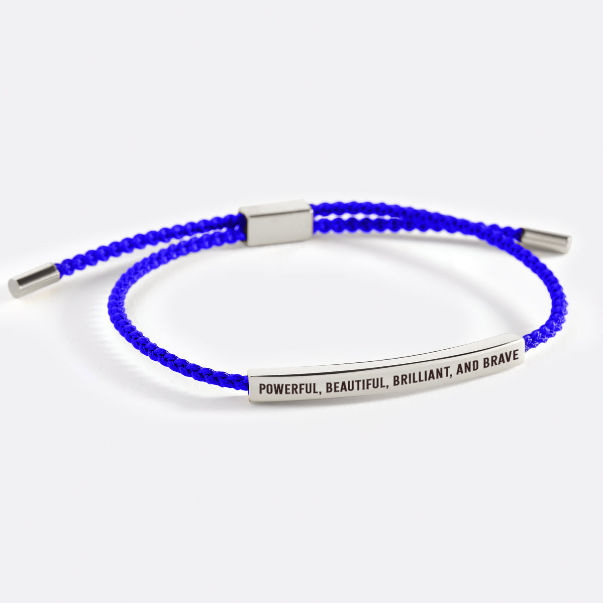 Powerful, Beautiful, Brilliant, and Brave Inspire Bracelet in Royal Blue, silver by Seeyoura