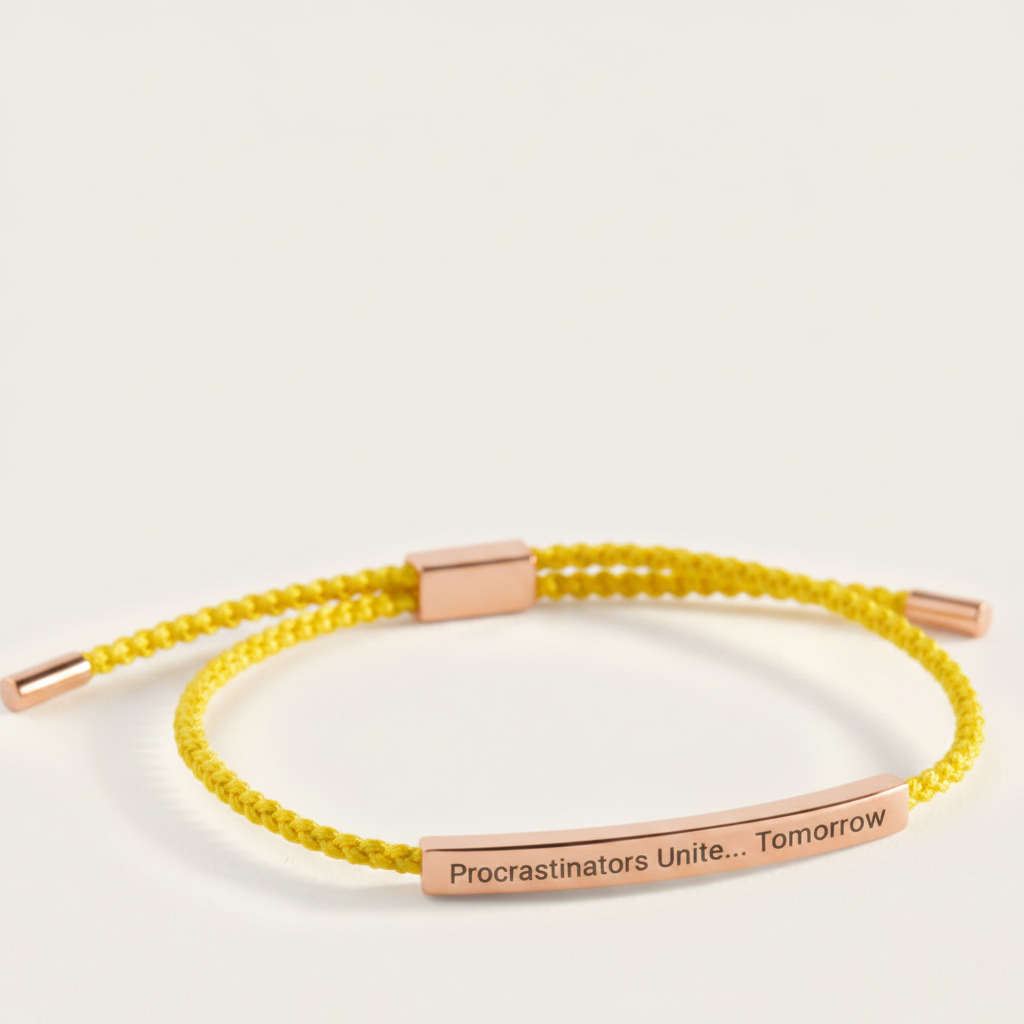 Procrastinators Unite... Tomorrow Inspire Bracelet in Lemon Yellow, 18-k-rose-gold-plated by Seeyoura