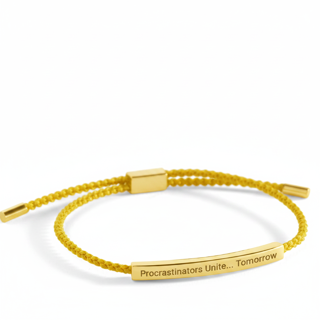 Procrastinators Unite... Tomorrow Inspire Bracelet in Lemon Yellow, gold by Seeyoura