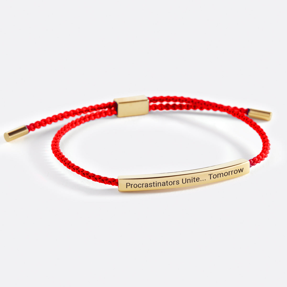 Procrastinators Unite... Tomorrow Inspire Bracelet in Lucky Red, gold by Seeyoura