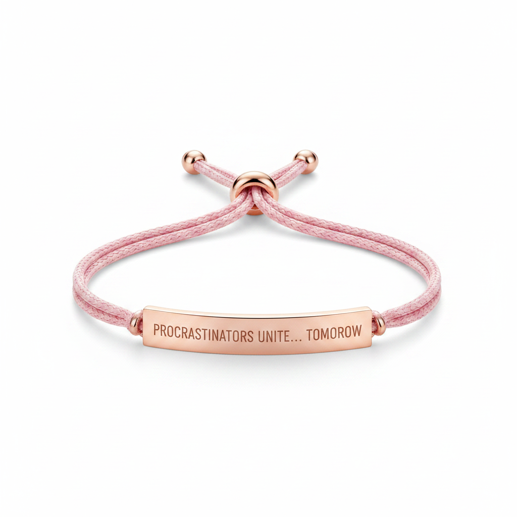 Procrastinators Unite... Tomorrow Inspire Bracelet in Pink, 18-k-rose-gold-plated by Seeyoura