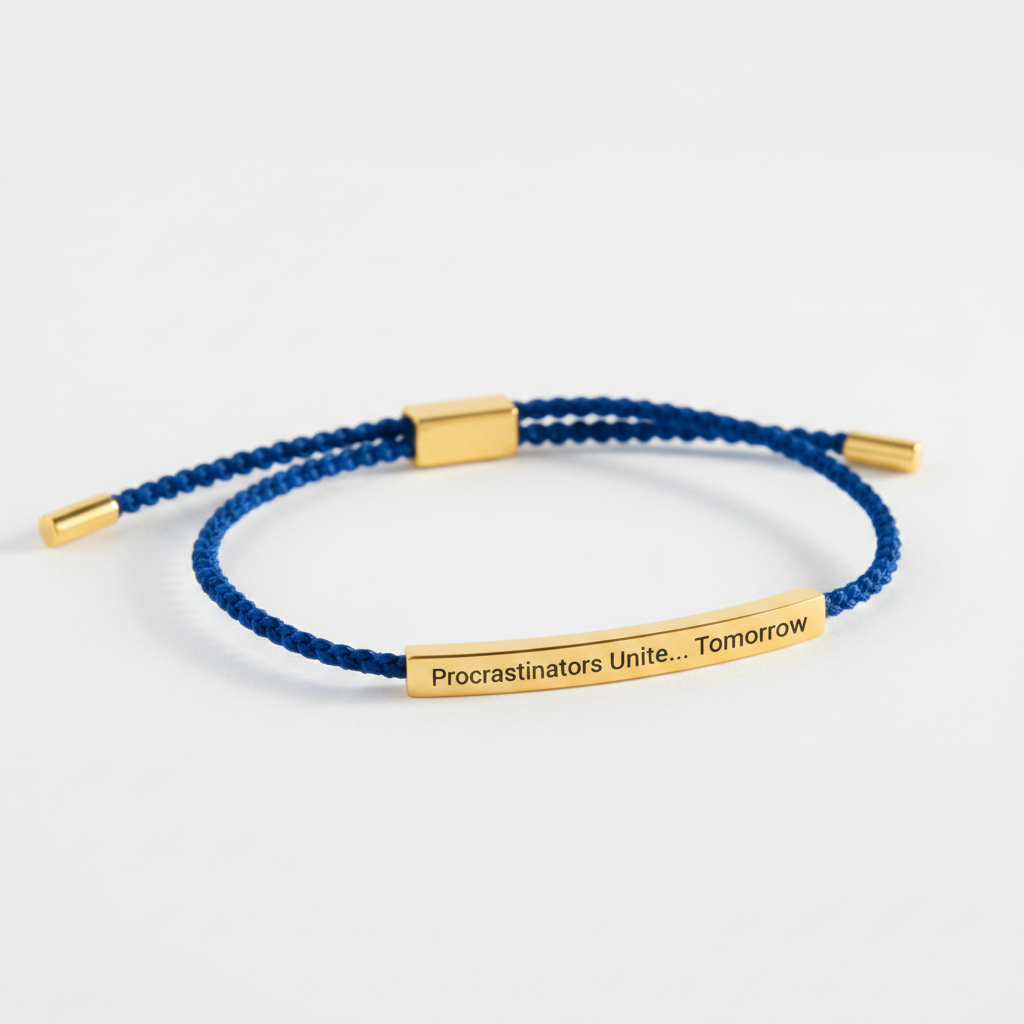Procrastinators Unite... Tomorrow Inspire Bracelet in Royal Blue, gold by Seeyoura