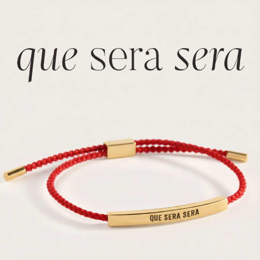 Que Sera Sera Inspire Bracelet in Lucky Red, gold by Seeyoura