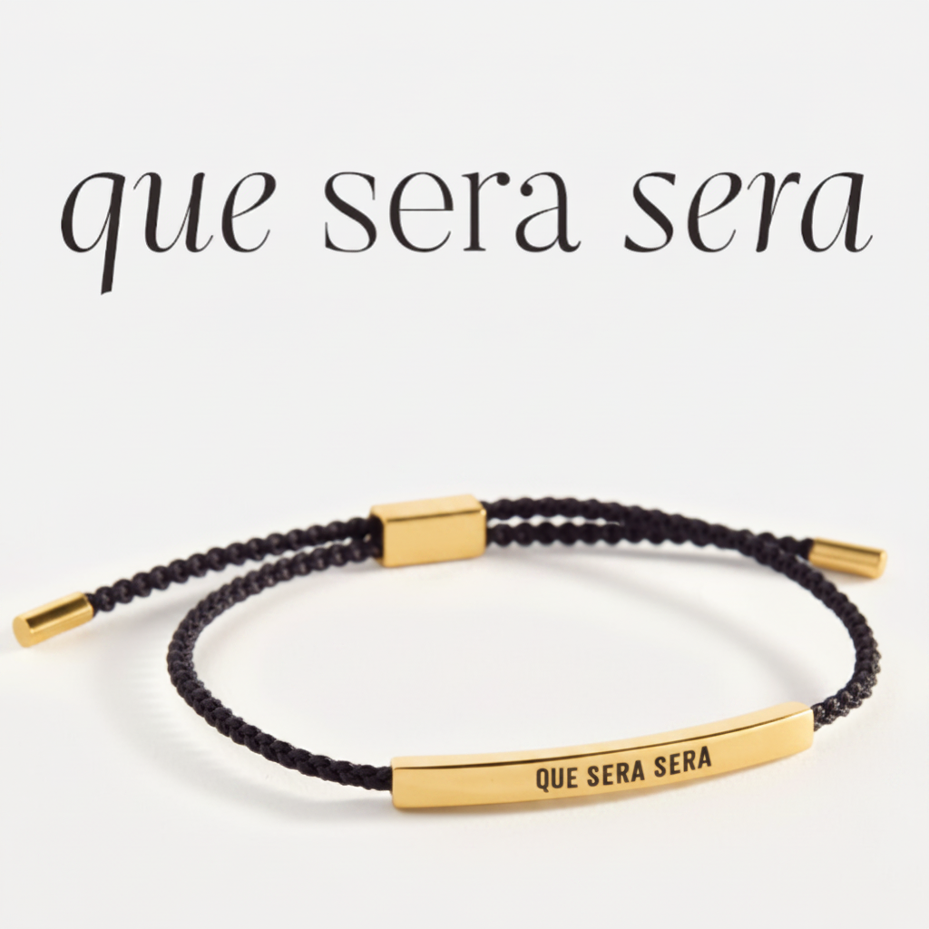 Que Sera Sera Inspire Bracelet in Midnight Black, gold by Seeyoura