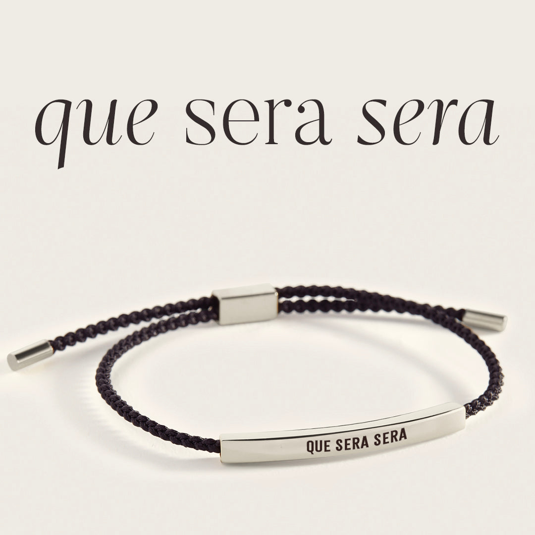 Que Sera Sera Inspire Bracelet in Midnight Black, silver by Seeyoura