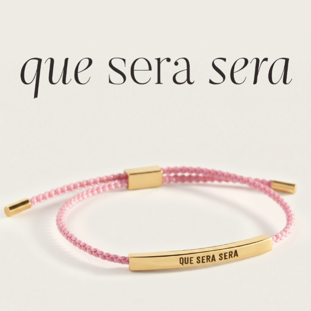 Que Sera Sera Inspire Bracelet in Pink, gold by Seeyoura