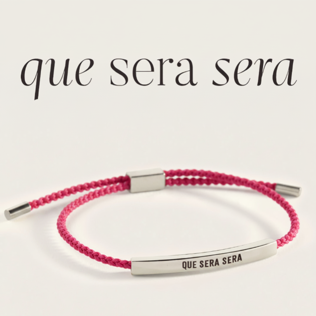 Que Sera Sera Inspire Bracelet in Pink, silver by Seeyoura