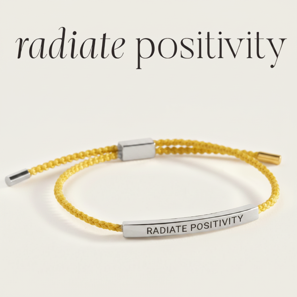 Radiate Positivity Inspire Bracelet in Lemon Yellow, silver by Seeyoura