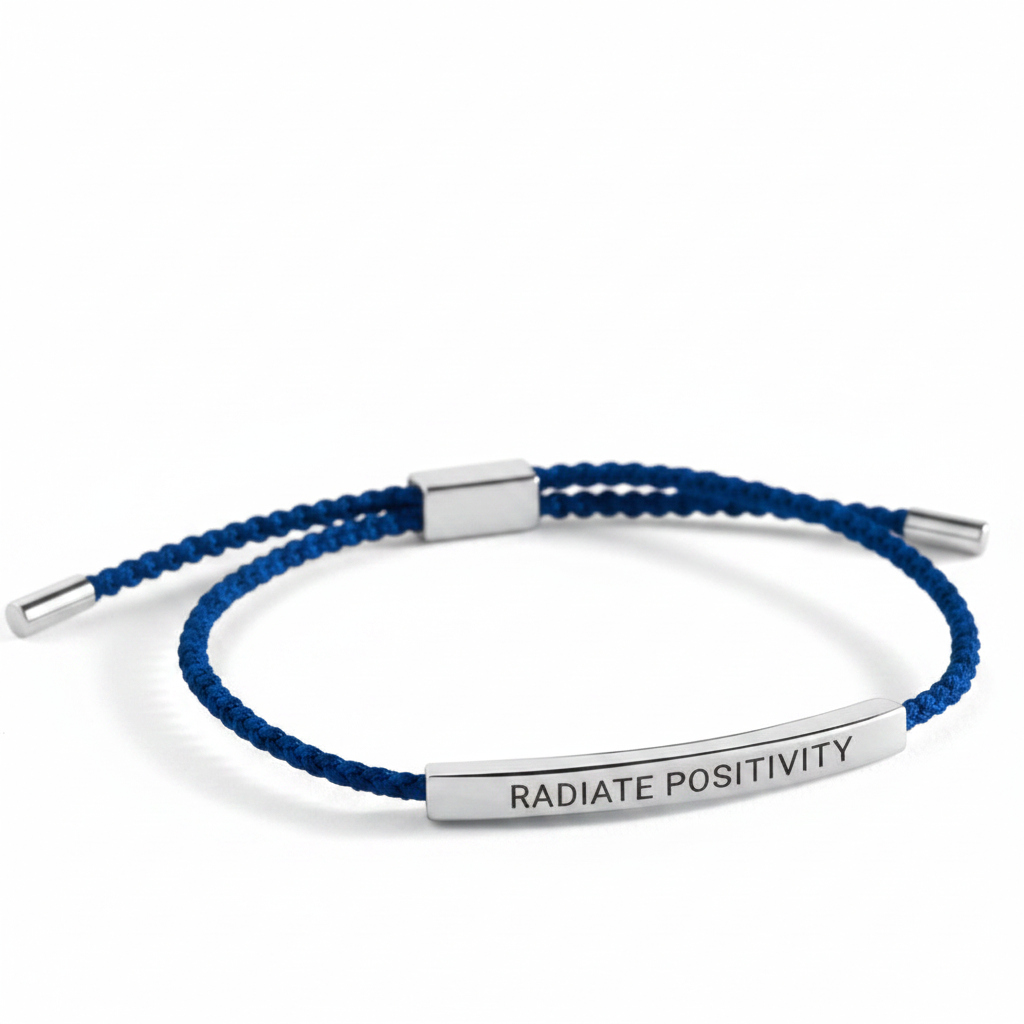 Radiate Positivity Inspire Bracelet in Royal Blue, silver by Seeyoura