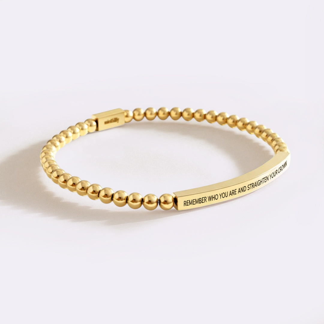 Remember Who You Are and Straighten Your Crown Beaded Inspire Bracelet by Seeyoura