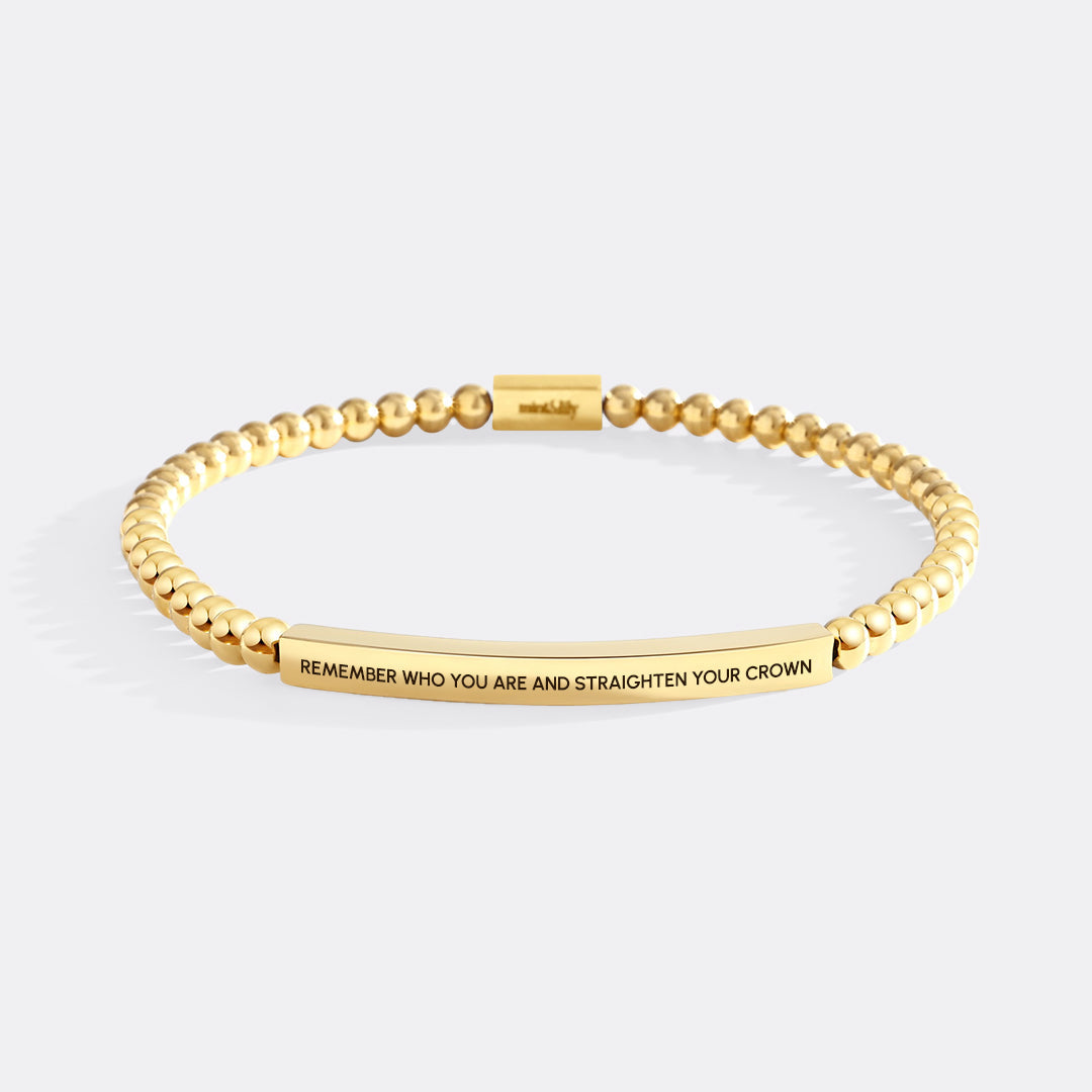 Remember Who You Are and Straighten Your Crown Beaded Inspire Bracelet by Seeyoura