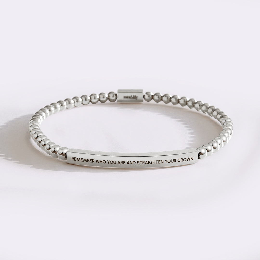 Remember Who You Are and Straighten Your Crown Beaded Inspire Bracelet by Seeyoura