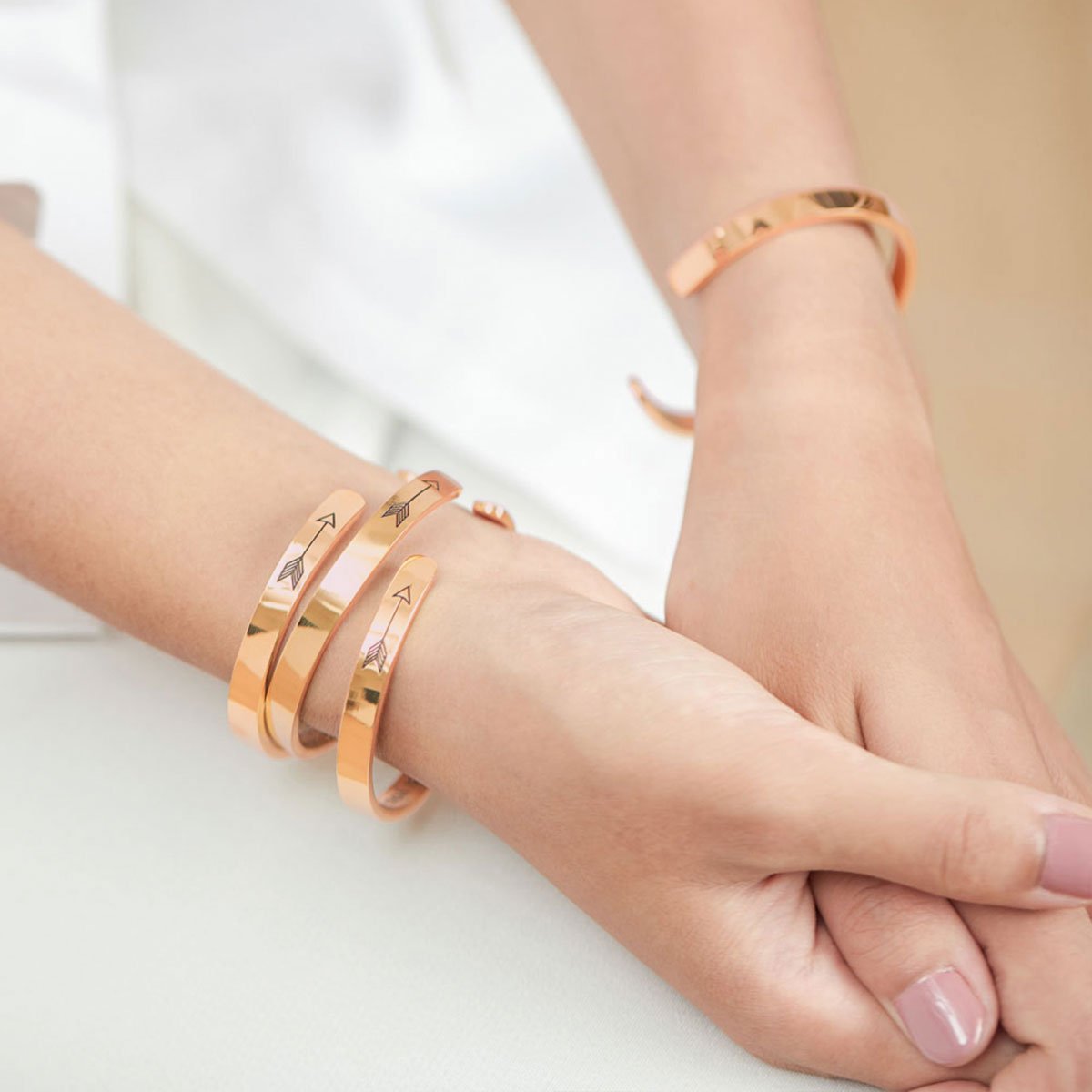 Remember Who You Are and Straighten Your Crown Cuff Bracelet in 18k Rose Gold Plated by Seeyoura