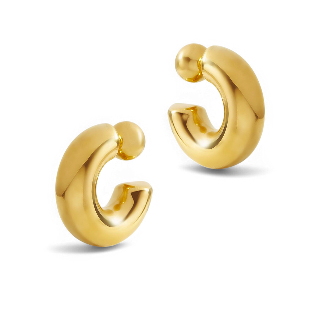 Reversible Hoop Earrings in gold by Seeyoura