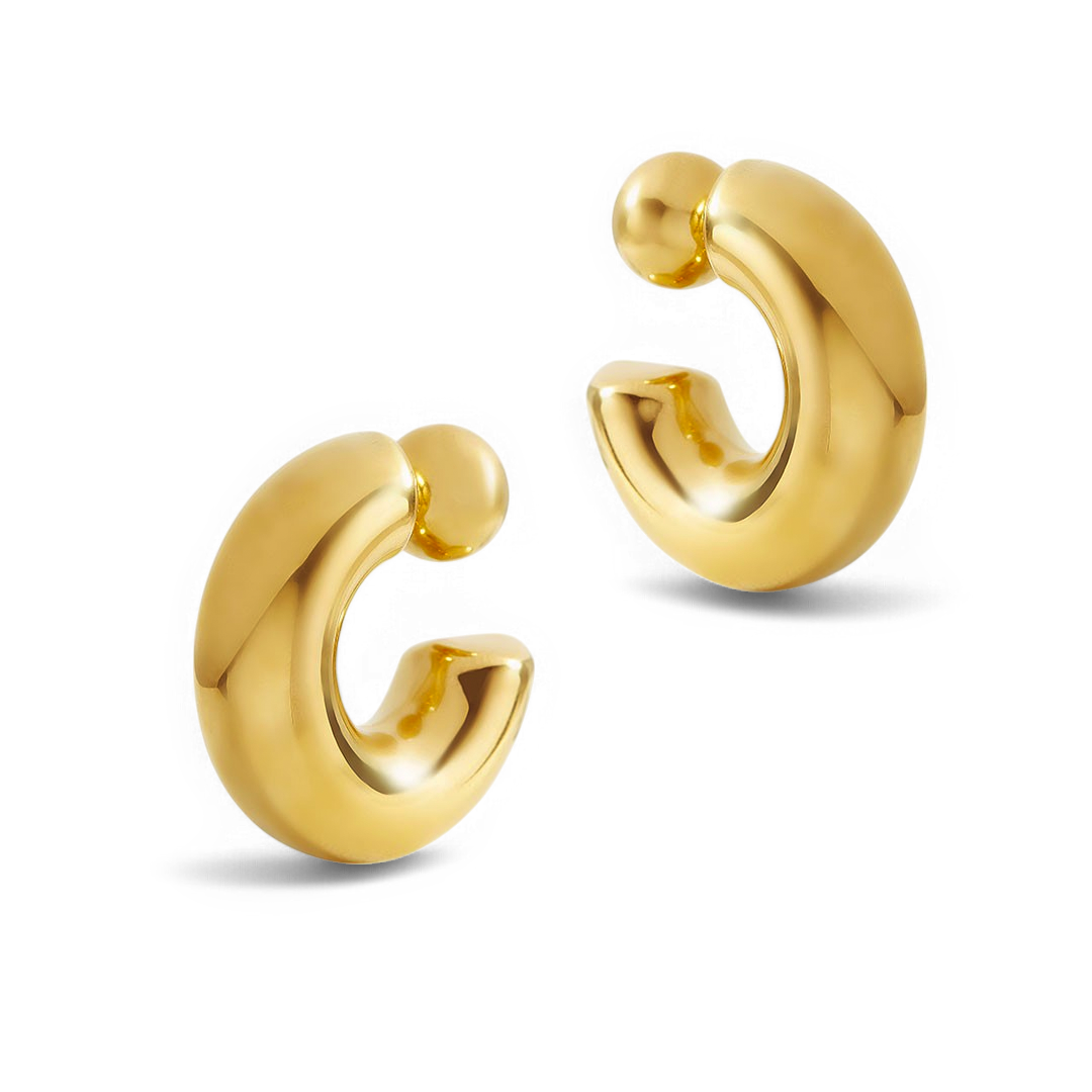 Reversible Hoop Earrings in gold by Seeyoura