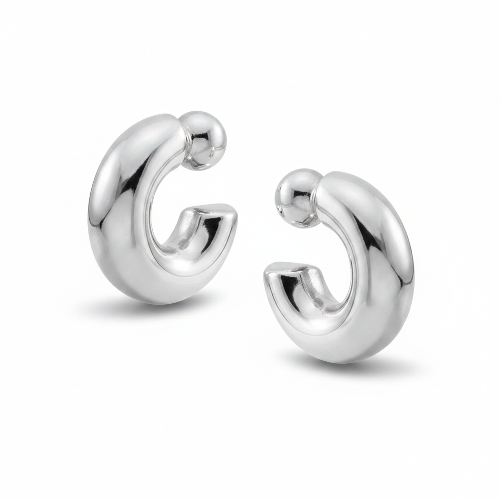 Reversible Hoop Earrings in silver by Seeyoura