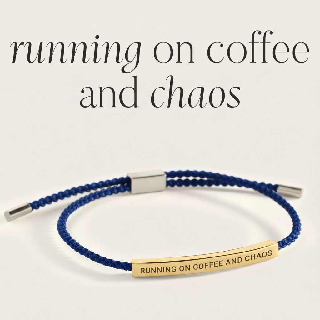 Running on Coffee and Chaos Inspire Bracelet in Royal Blue by Seeyoura