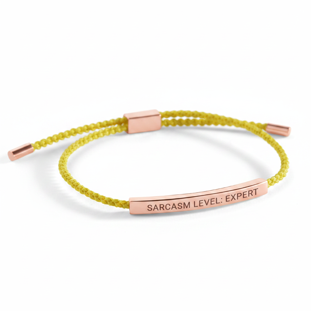 Sarcasm Level: Expert Inspire Bracelet in Lemon Yellow, 18-k-rose-gold-plated by Seeyoura