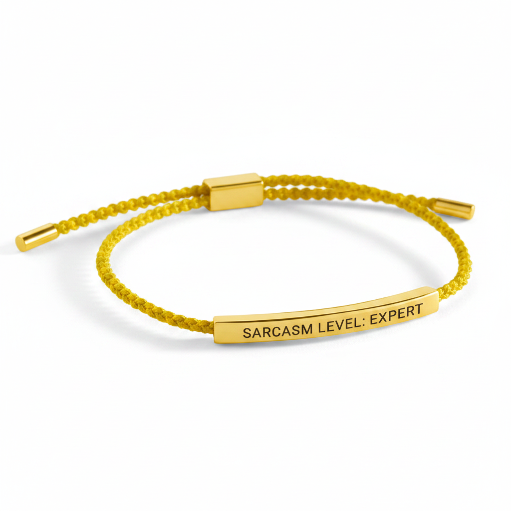 Sarcasm Level: Expert Inspire Bracelet in Lemon Yellow, gold by Seeyoura