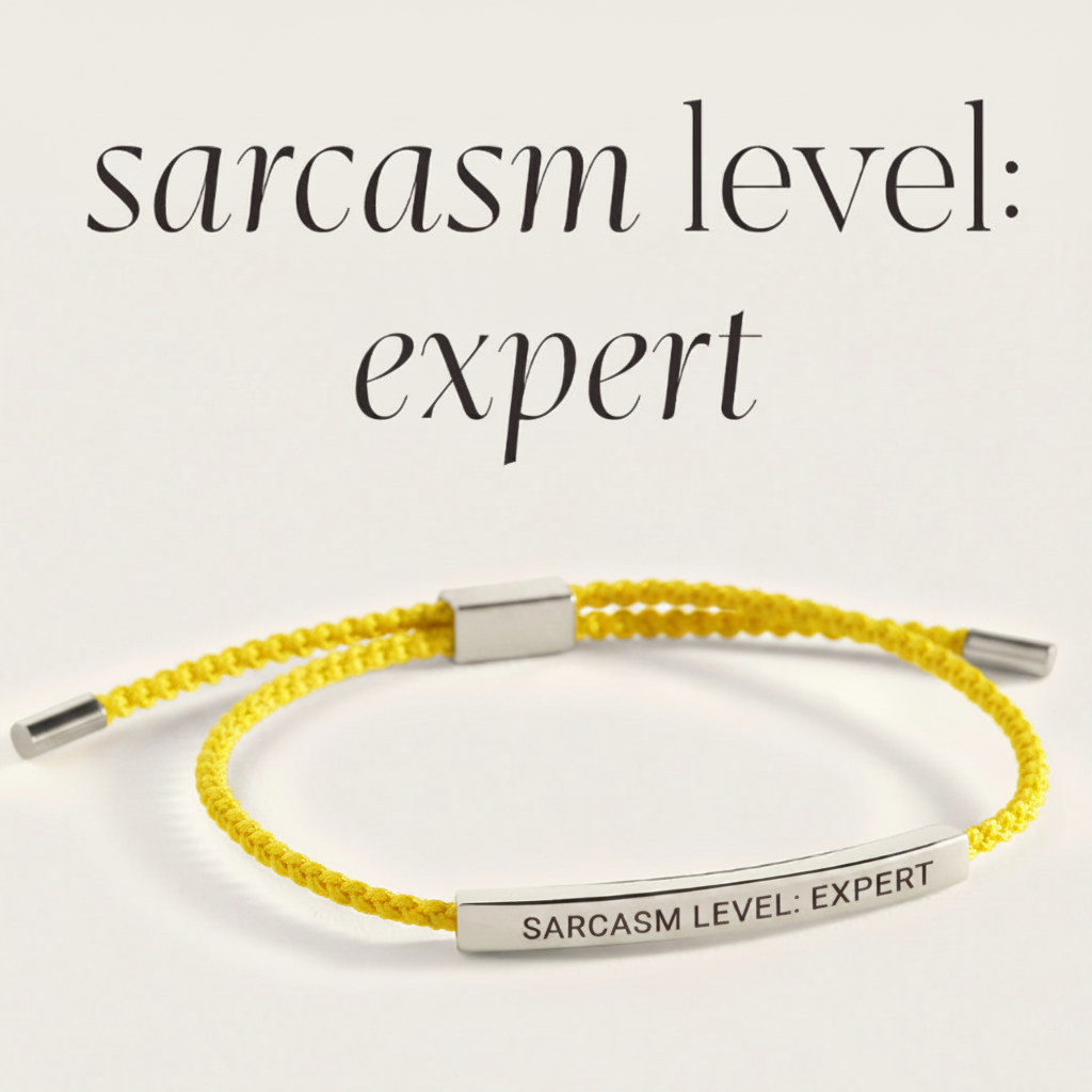 Sarcasm Level: Expert Inspire Bracelet in Lemon Yellow, silver by Seeyoura