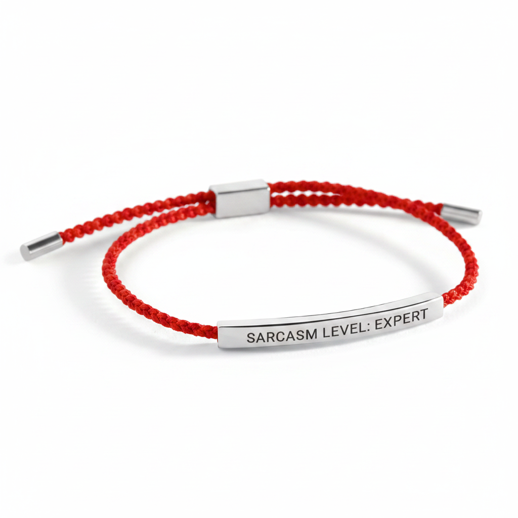 Sarcasm Level: Expert Inspire Bracelet in Lucky Red, silver by Seeyoura