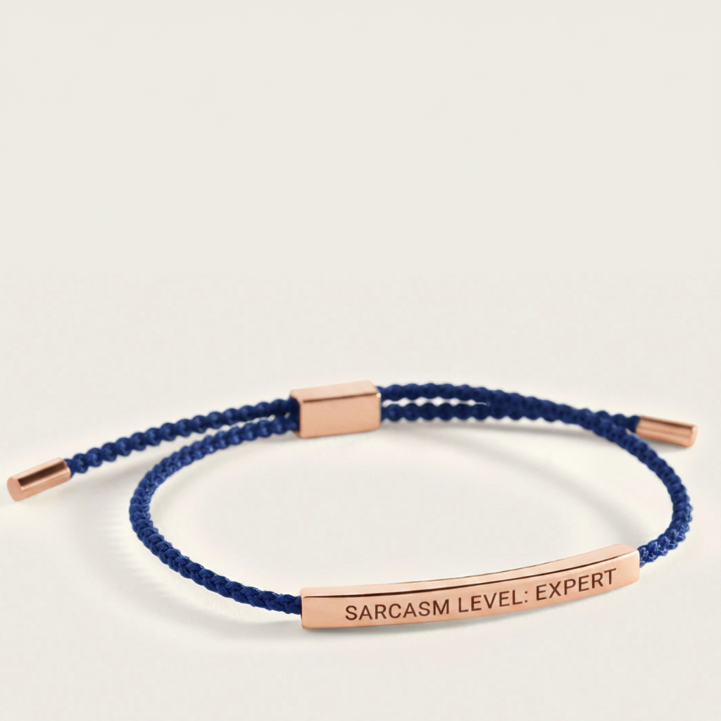 Sarcasm Level: Expert Inspire Bracelet in Royal Blue, 18-k-rose-gold-plated by Seeyoura