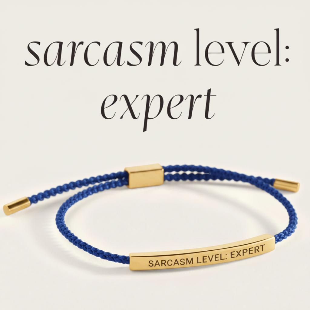 Sarcasm Level: Expert Inspire Bracelet in Royal Blue, gold by Seeyoura