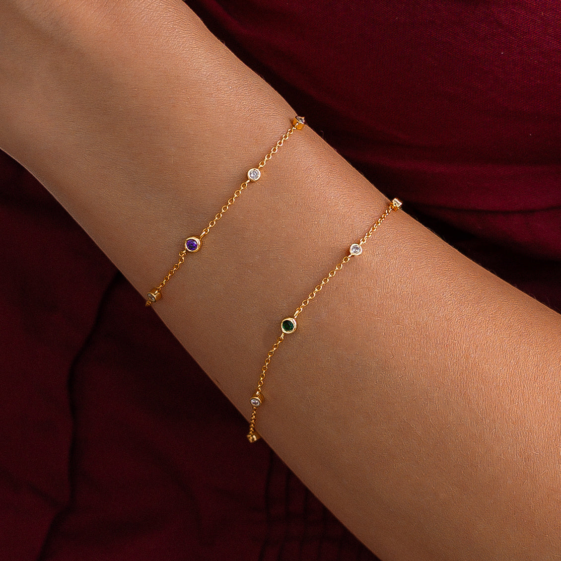 September Birthstone Station Bracelet by Seeyoura