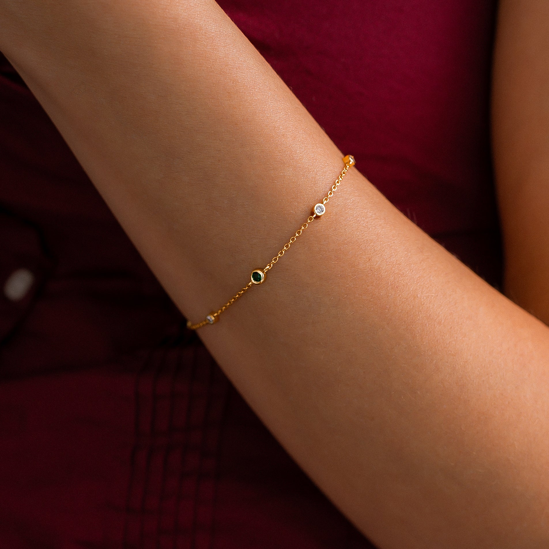 September Birthstone Station Bracelet by Seeyoura