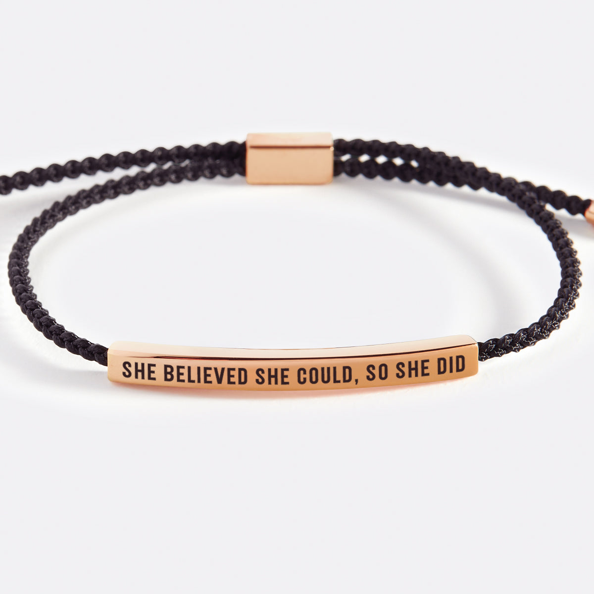 She Believed She Could, So She Did Inspire Bracelet in Midnight Black, 18-k-rose-gold-plated by Seeyoura