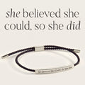 She Believed She Could, So She Did Inspire Bracelet in Midnight Black, silver by Seeyoura