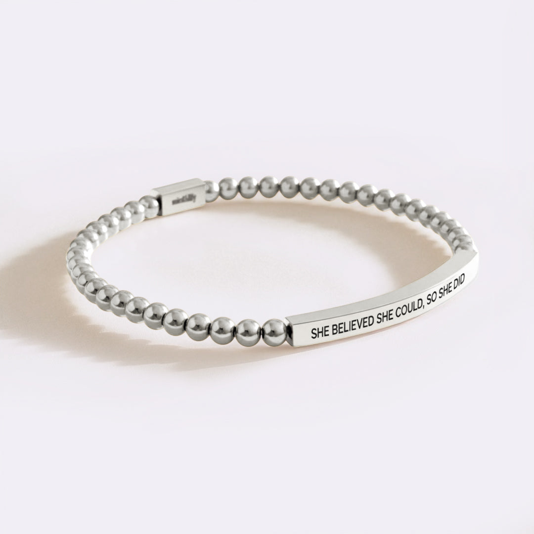 She Believed She Could, So She Did Beaded Inspire Bracelet by Seeyoura