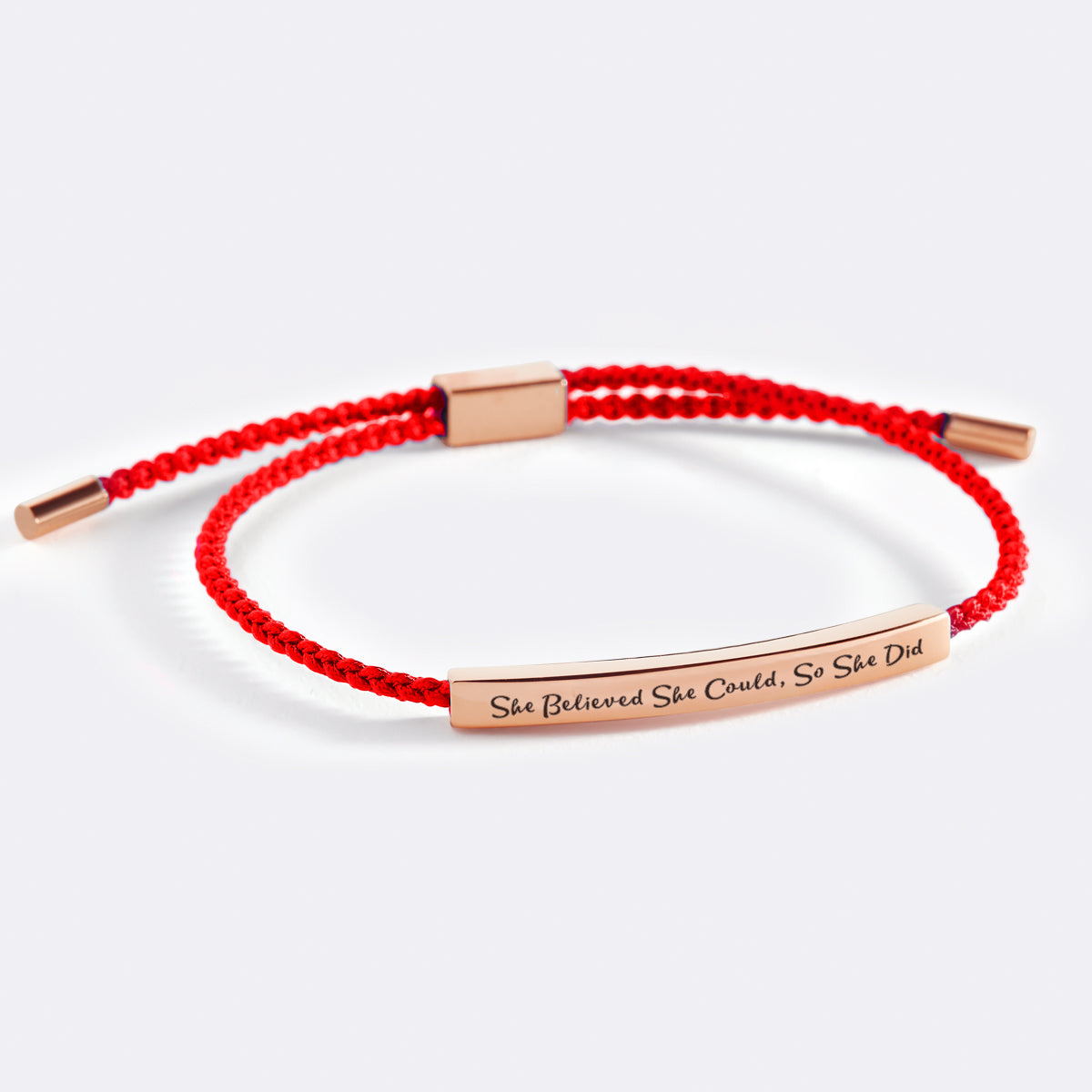 She Believed She Could, So She Did Inspire Bracelet in Lucky Red, 18-k-rose-gold-plated by Seeyoura
