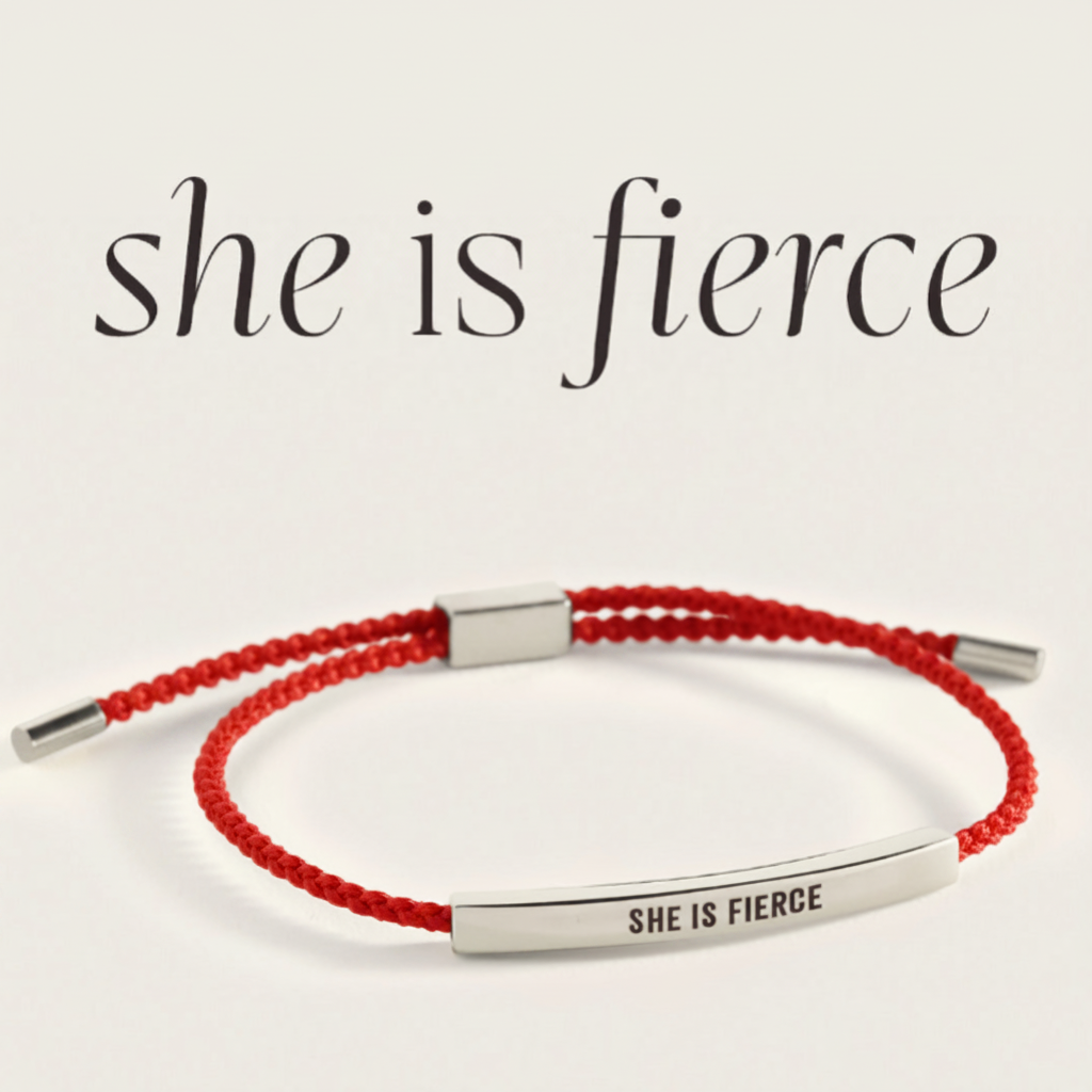 She Is Fierce Inspire Bracelet in Lucky Red, silver by Seeyoura