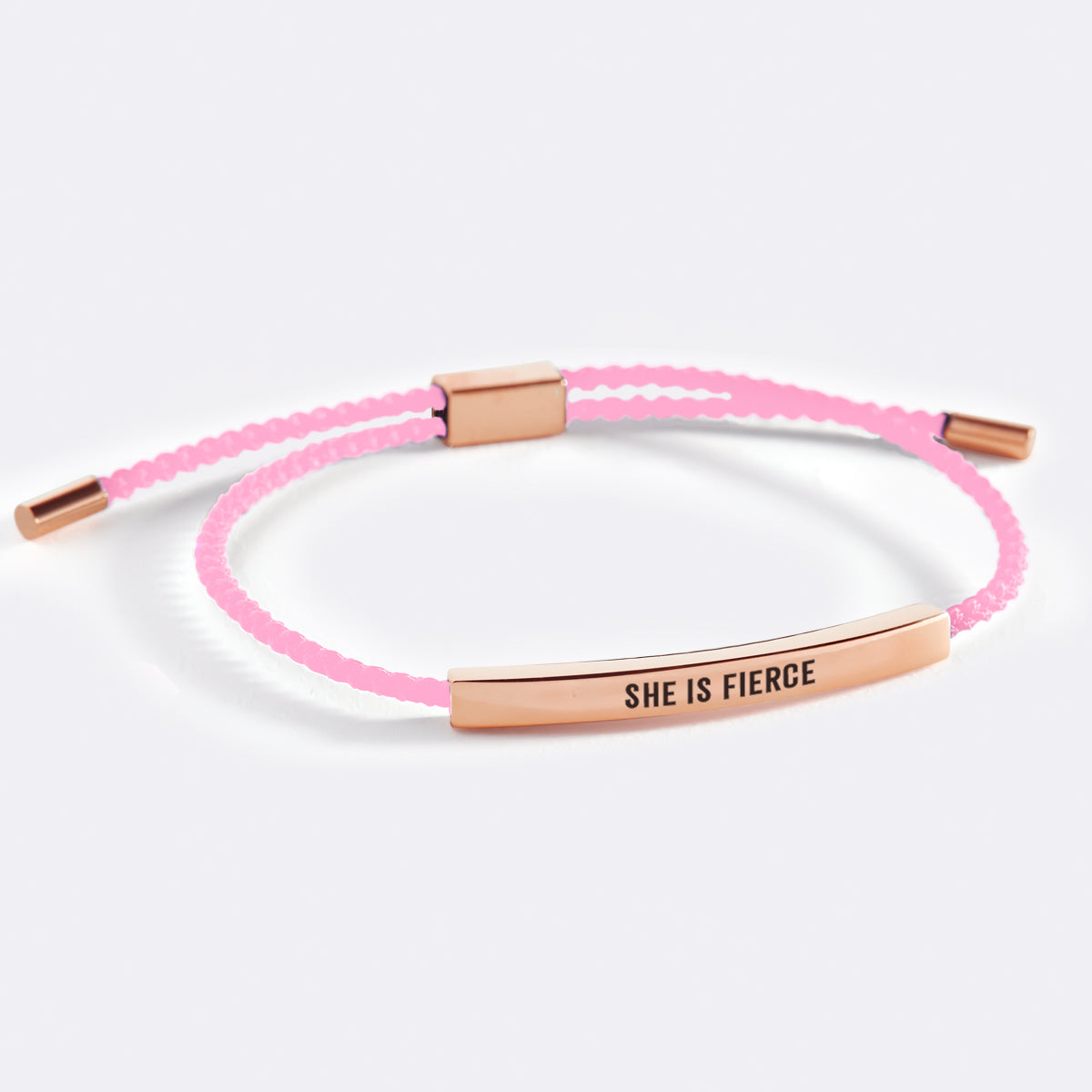 She Is Fierce Inspire Bracelet in Pink, 18-k-rose-gold-plated by Seeyoura