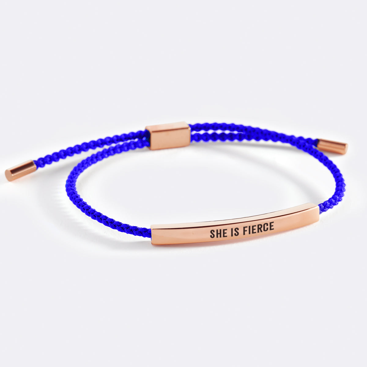 She Is Fierce Inspire Bracelet in Royal Blue, 18-k-rose-gold-plated by Seeyoura